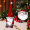 Christmas Decorations Red Broom Santa Doll for Party Desktop Decor A