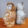 Owl Solar Light Owl Resin Statues Modern Owl Shape Light Ornaments A