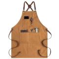 Apron for Men Arpons with Pockets-cross Back for Grilling Brown