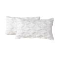 2pcs Soft Plush Decorative Cushion Pillow Shell White 12x20 Inch