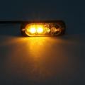 4pcs 4 Led Amber Recovery Strobe Lights 12v 24v Orange Grill Flashing