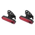 2pcs/set Ultra Bright Usb Rechargeable Bicycle Taillights Red,helmets