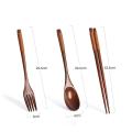 Wooden Flatware Set, Eco Friendly Portable Set Spoon Fork Chopsticks