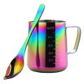 Stainless Steel Coffee Milk Frothing Cup Pitcher Jug with Scale 550ml