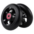 2pcs 100mm Scooter Wheels with Bearings Aluminum Scooter Parts,black