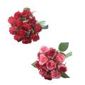 12pcs/lots Rose Flowers Wedding Bouquet Rose Silk(rose Red