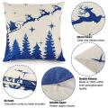 Pillow Covers Blue Snowflakes 18x18 Inches Christmas Decorations