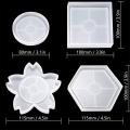4 Pack Diy Coaster Silicone Molds for Resin, Cup Mat, Home Decor