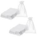 100 Organza Gift Bags Drawstring Candy Pouches(7.9 X 11.8 Inch,white)