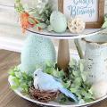 Artificial Blue-white Feathered Birds Christmas Wedding Decor -1pcs