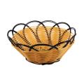 7 Inch Plastic Braided Basket Fruit Vegetable Black&orange