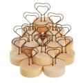15 Pieces Heart Wooden Picture Holder Photo Stand for Valentine's Day