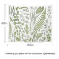 Botanical Tapestry Floral Green Wall Hanging Tapestry, 60 X 80 Inch