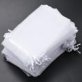 50 Pieces Gift Bags Drawstring Jewelry Pouches Wedding Bags (white)