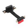 Dual 90 Degree Right Angle Pcie 3.0 X1 to X1 Extension Cable - 5cm