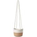 Hanging Plant Basket with Jute and Cotton Cord Indoor Up Flower Pot