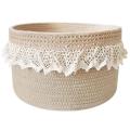 Baskets with Lace Rope Woven Storage Baskets for Baby Toys, B