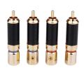 4 Pcs Hifi Rca Plug 24k Gold-plated Rca Jack Cable Connector Adapter