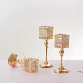 Wedding Party Crystal Gold Square Candle Holders for Home Decor -m