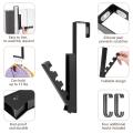 2 Pack Over The Door Foldable 4 Hooks for Hanging Clothes, and More