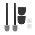 2 Pack,wall-mounted, Deep Cleaner Silicone Toilet Brush Black