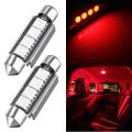 2x  Red 4-smd 5050 Led Map/dome Interior Light Bulb 42mm Festoon