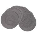 Round Braided Placemats Set Of 6 for Kitchen Table 15 Inch(dark Gray)
