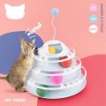 Cat Toy with Bell Rolling Ball, Cat Tower Toy White