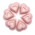 Silicone Cake Molds Diy Heart Mold Cake High Temperature (pink)