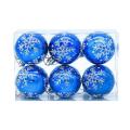 6pcs 6cm Christmas Balls Christmas Tree Decorations Gift -blue