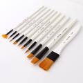 10 Pcs Painting Brush Set Nylon Hair for Oil Acrylic Watercolor A