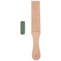 Knife Sharpener Set Wooden Handle Leather Sharpening Strop