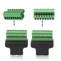 2 Pack Rj45 Female Jack to 8 Pin Screw Terminal Connector for Cat7