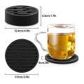 Water-absorbing Coaster, 6-piece Soft Silicone Coaster with Holder