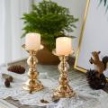 Gold Pillar Candle Holders Decor for Festival Parties Living Room