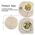 Round Corn Straw Placemats,for Tea Coffee Kitchen Table 4 Pack,14inch