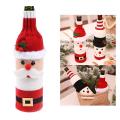 2 Pcs Wine Bottle Cover Knitted Set for Christmas Decorations