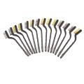 14 Pack Stainless Steel and Brass Curved Handle Wire Bristle Brush