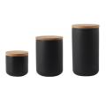 3 Pcs Ceramic Storage Jars Ceramic with Wooden Lid Jar for Home