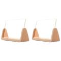 2x U-shaped Acrylic Photo Frame Solid Wood for Office/bedroom-7 Inch
