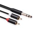 Rca Cable 6.35mm Male to 2 Rca Adapter Y Splitter Rca Cable -3 Meter