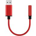 Usb to 3.5mm Jack Audio Adapter,for Pc, Ps4,mac Etc (0.6 Feet,red)