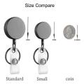 2 Pack Heavy Duty Retractable Badge Holder Reel(small Glossy Black)