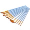 12pcs Nylon Artist Paint Brush Professional Art Supplies Stationery