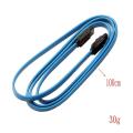 10 Pcs Sata Cable Sataiii 6gbps Double Head with Buckle Cable 1m