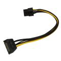 Sata 15 Pin to 6 Pin Power Cable 3-pack Power Adapter Cable - 8 Inch