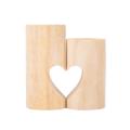 2pcs Wood Color Heart Shaped Candlestick for Guests Party Stickers-a