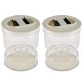2x Dry and Wet Dispenser Pickles and Olives Hourglass Jar Container