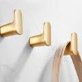 2pcs Brass Single Hook Solid Brass Coat Hook Door Back Hook (silver)