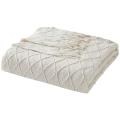 Textured Solid Soft Sofa Decor Blanket Bed Runner, 50 X90inch Beige